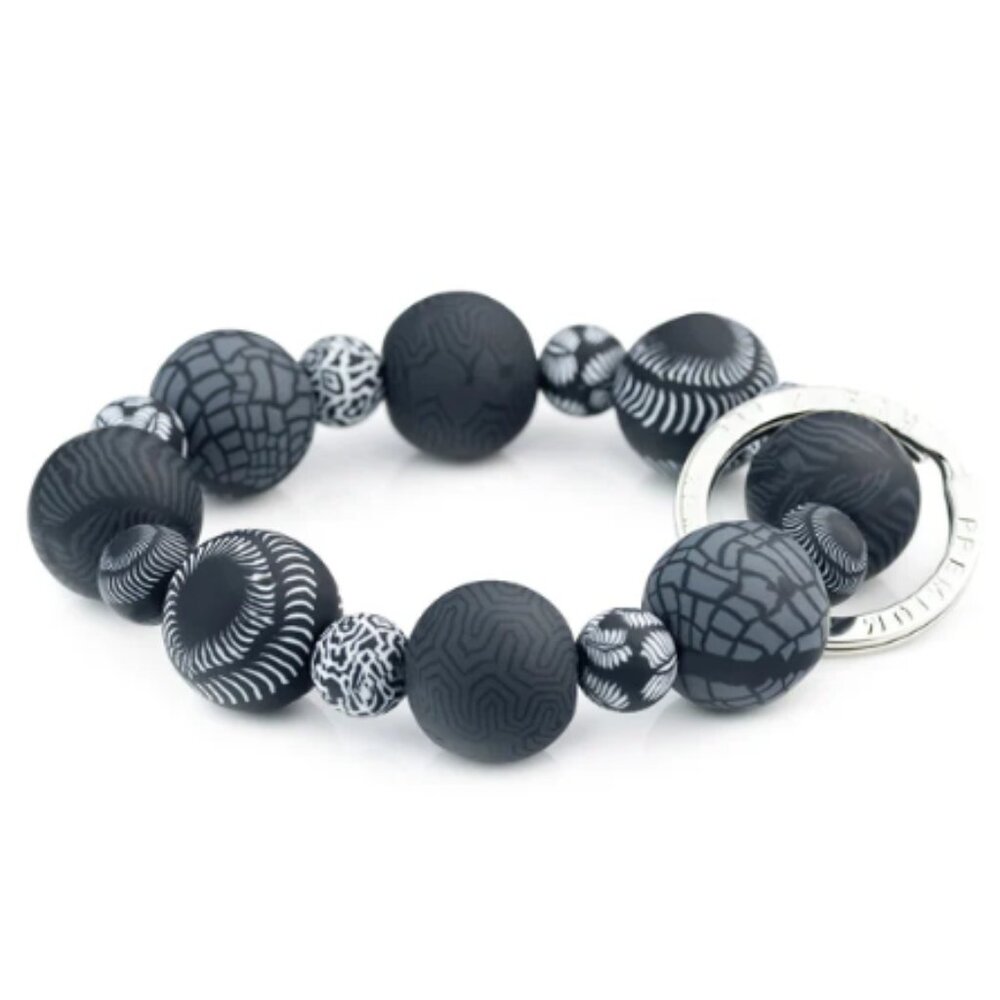 105 JILZARAH Handcrafted Polymer Clay Bead Bracelet Keychain Night Sky